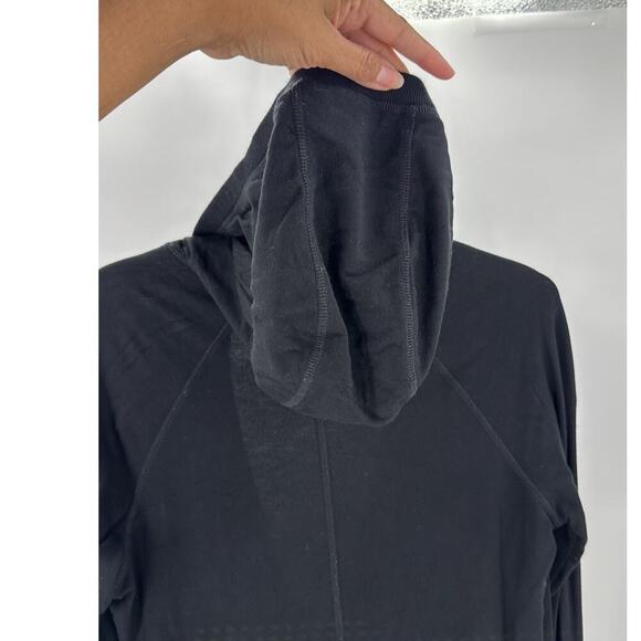 ATHLETA Inner Twist Wrap Pullover Hooded Athletic top athleisure black neutral - Picture 9 of 9